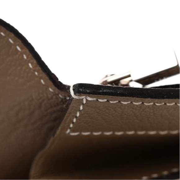 Hermes Chevre Chandra Kelly Pocket Compact Wallet Etoupe - Picture 14 of 17